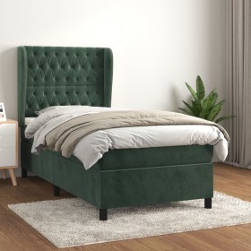 Box spring bed with dark green velvet mattress 80x200 cm by , Beds and slatted bases - Ref: Foro24-3129360, Price: 358,35 €, ...