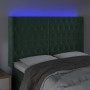 Cabecero con LED de terciopelo verde oscuro 163x16x118/128 cm de , Cabeceros y pies de cama - Ref: Foro24-3124441, Precio: 16...