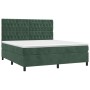 Cama box spring colchón y LED terciopelo verde oscuro 160x200cm de , Camas y somieres - Ref: Foro24-3136314, Precio: 586,99 €...