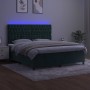 Cama box spring colchón y LED terciopelo verde oscuro 160x200cm de , Camas y somieres - Ref: Foro24-3136314, Precio: 586,99 €...