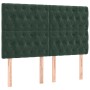 Cama box spring colchón y LED terciopelo verde oscuro 160x200cm de , Camas y somieres - Ref: Foro24-3136314, Precio: 586,99 €...