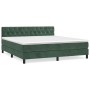 Cama box spring con colchón terciopelo verde oscuro 160x200 cm de , Camas y somieres - Ref: Foro24-3141494, Precio: 493,32 €,...