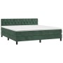 Cama box spring con colchón terciopelo verde oscuro 160x200 cm de , Camas y somieres - Ref: Foro24-3141494, Precio: 493,32 €,...