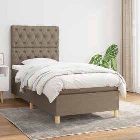 Box spring bed with taupe gray fabric mattress 80x200 cm by , Beds and slatted bases - Ref: Foro24-3142533, Price: 353,32 €, ...