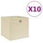 Storage boxes 10 pcs cream non-woven fabric 28x28x28 cm by vidaXL, Storage baskets - Ref: Foro24-325217, Price: 42,31 €, Disc...