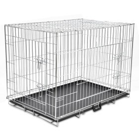 XL zusammenklappbarer Hundekäfig aus Metall von vidaXL, Transportboxen und Boxen für Haustiere - Ref: Foro24-170218, Preis: 1...