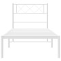 Estructura de cama de metal con cabecero blanco 107x203 cm de , Camas y somieres - Ref: Foro24-372322, Precio: 63,00 €, Descu...