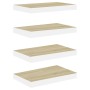 Estante flotante de pared 4 uds MDF roble y blanco 40x23x3,8 cm de , Estantes y estanterías - Ref: Foro24-326572, Precio: 42,...