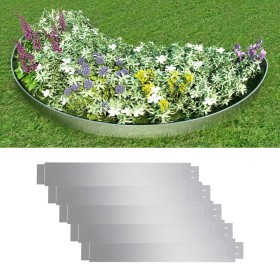 Set 5 paneles divisorios flexibles acero galvanizado 100x14 cm de vidaXL, Ribetes y bordes para jardín - Ref: Foro24-141596, ...