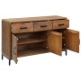 Solid brown pine wood sideboard 110x35x70 cm by , Sideboards - Ref: Foro24-349919, Price: 282,93 €, Discount: %