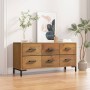 Solid brown pine wood storage cabinet 110x30x45 cm by , Lockers and storage cabinets - Ref: Foro24-349931, Price: 207,83 €, D...