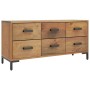 Solid brown pine wood storage cabinet 110x30x45 cm by , Lockers and storage cabinets - Ref: Foro24-349931, Price: 207,83 €, D...