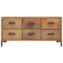 Solid brown pine wood storage cabinet 110x30x45 cm by , Lockers and storage cabinets - Ref: Foro24-349931, Price: 207,83 €, D...