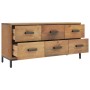 Solid brown pine wood storage cabinet 110x30x45 cm by , Lockers and storage cabinets - Ref: Foro24-349931, Price: 207,83 €, D...