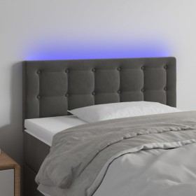 Dark gray velvet headboard with LED 80x5x78/88 cm by , Headboards and footboards - Ref: Foro24-3122077, Price: 49,56 €, Disco...