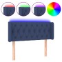 Blue fabric headboard with LED 93x16x78/88 cm by , Headboards and footboards - Ref: Foro24-3123560, Price: 61,96 €, Discount: %