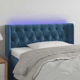 Dark blue velvet LED headboard 103x16x78/88 cm by , Headboards and footboards - Ref: Foro24-3123618, Price: 67,99 €, Discount: %