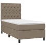 Box spring bed with taupe gray fabric mattress 80x200 cm by , Beds and slatted bases - Ref: Foro24-3141973, Price: 357,53 €, ...