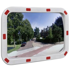 Rectangular convex traffic mirror with reflectors 40 x 60cm by vidaXL, Road and traffic signs - Ref: Foro24-141682, Price: 10...