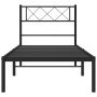 Bed frame with black metal headboard 100x200 cm by , Beds and slatted bases - Ref: Foro24-372272, Price: 65,15 €, Discount: %