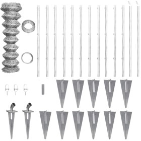 Valla metálica con estacas postes acero galvanizado 25x1,5 m de vidaXL, Paneles de vallas - Ref: Foro24-141509, Precio: 306,3...