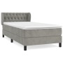 Boxspringbett mit hellgrauer Samtmatratze 100x200 cm von , Betten und Lattenroste - Ref: Foro24-3127655, Preis: 355,95 €, Rab...