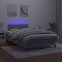 Cama box spring colchón y LED terciopelo gris claro 120x200 cm de , Camas y somieres - Ref: Foro24-3134573, Precio: 400,49 €,...