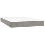 Cama box spring colchón y LED terciopelo gris claro 120x200 cm de , Camas y somieres - Ref: Foro24-3134573, Precio: 400,49 €,...