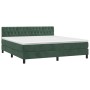 Cama box spring colchón y LED terciopelo verde oscuro 180x200cm de , Camas y somieres - Ref: Foro24-3134600, Precio: 557,99 €...