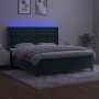 Cama box spring colchón y LED terciopelo verde oscuro 180x200cm de , Camas y somieres - Ref: Foro24-3139760, Precio: 700,97 €...