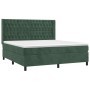 Cama box spring colchón y LED terciopelo verde oscuro 180x200cm de , Camas y somieres - Ref: Foro24-3139760, Precio: 700,97 €...