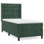 Cama box spring con colchón terciopelo verde oscuro 90x190 cm de , Camas y somieres - Ref: Foro24-3132834, Precio: 384,53 €, ...