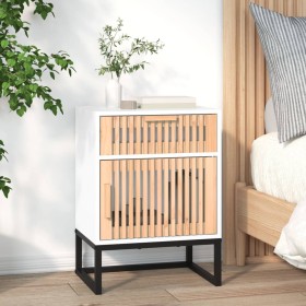 Mesita noche madera y hierro contrachapada blanco 40x30x55,5 cm de , Mesitas de noche - Ref: Foro24-352091, Precio: 65,99 €, ...