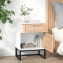 Mesita noche madera y hierro contrachapada blanco 40x30x55,5 cm de , Mesitas de noche - Ref: Foro24-352091, Precio: 59,36 €, ...