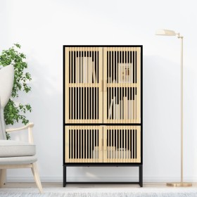 Tall black plywood sideboard 70x35x125 cm by , Lockers and storage cabinets - Ref: Foro24-352140, Price: 165,35 €, Discount: %