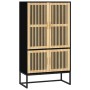 Tall black plywood sideboard 70x35x125 cm by , Lockers and storage cabinets - Ref: Foro24-352140, Price: 165,35 €, Discount: %