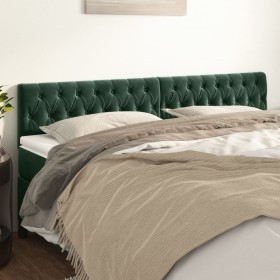 Headboards 2 units of dark green velvet 90x7x78/88 cm by , Headboards and footboards - Ref: Foro24-346379, Price: 83,99 €, Di...