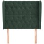 Headboard with dark green velvet ears 93x23x118/128 cm by , Headboards and footboards - Ref: Foro24-3118331, Price: 100,88 €,...