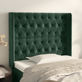 Headboard with dark green velvet ears 93x16x118/128 cm by , Headboards and footboards - Ref: Foro24-3119955, Price: 92,99 €, ...