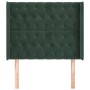 Headboard with dark green velvet ears 93x16x118/128 cm by , Headboards and footboards - Ref: Foro24-3119955, Price: 98,06 €, ...