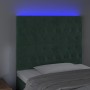 Headboard with LED lights dark green velvet 90x7x118/128 cm by , Headboards and footboards - Ref: Foro24-3122799, Price: 92,9...