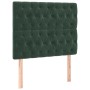 Headboard with LED lights dark green velvet 90x7x118/128 cm by , Headboards and footboards - Ref: Foro24-3122799, Price: 92,9...