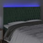 Headboard with LED lights dark green velvet 180x7x118/128 cm by , Headboards and footboards - Ref: Foro24-3122823, Price: 164...