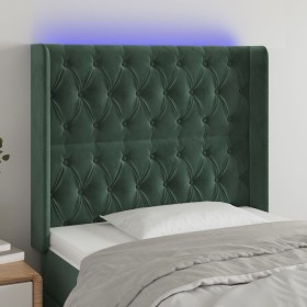 Dark green velvet LED headboard 93x16x118/128 cm by , Headboards and footboards - Ref: Foro24-3124423, Price: 100,99 €, Disco...