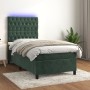 Box spring bed with mattress and LED dark green velvet 90x200 cm by , Beds and slatted bases - Ref: Foro24-3136284, Price: 36...