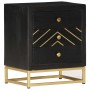 Solid black and gold mango wood nightstand 40x30x50cm by vidaXL, Nightstands - Ref: Foro24-286517, Price: 155,90 €, Discount: %