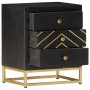 Solid black and gold mango wood nightstand 40x30x50cm by vidaXL, Nightstands - Ref: Foro24-286517, Price: 155,90 €, Discount: %