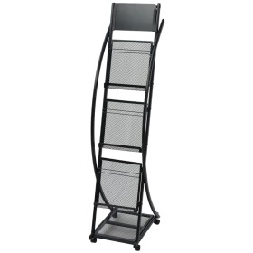 Magazine rack 40x32x131 cm black A4 by , Magazine racks - Ref: Foro24-30098, Price: 102,95 €, Discount: %