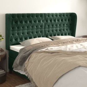 Headboard with dark green velvet ears 183x23x118/128cm by , Headboards and footboards - Ref: Foro24-3118355, Price: 167,99 €,...