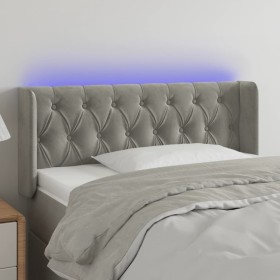 Cabecero con LED de terciopelo gris claro 103x16x78/88 cm de , Cabeceros y pies de cama - Ref: Foro24-3123614, Precio: 75,17 ...